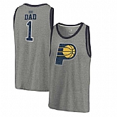 Indiana Pacers Fanatics Branded Greatest Dad Tri-Blend Tank Top - Heathered Gray
